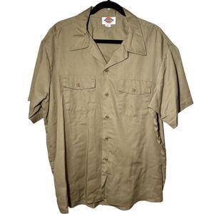 Vintage 90s Dickies Tan Pocket Workwear Short Sleeve Button Up Shirt Men’s XXL